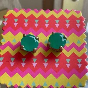 Emerald Green Gumdrop Stud Earrings - Brand New with Tags